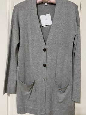 NWT Long Gray cardigan J Jill size Small